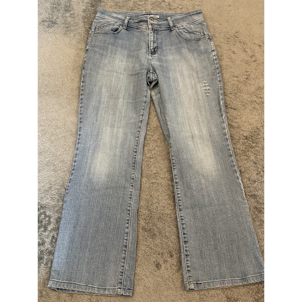 Chico's Platinum Denim Jeans Size 1.5R Blue Light Wash Straight Casual Pants